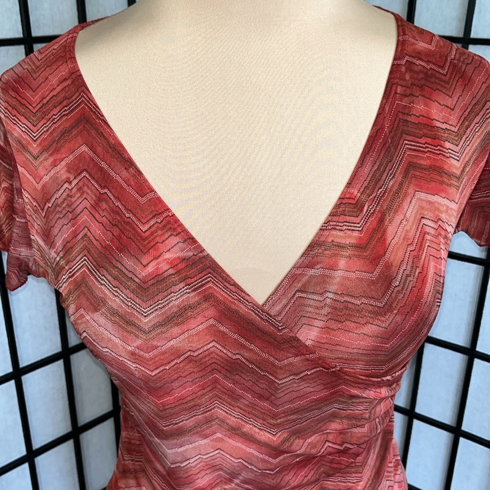 DNY Collection Red, Orange, Pink Surplus Top Dress M